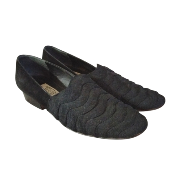 Vintage Emma Hope's Black Textured Suede Loafer Flats Women's size 7.5 - Picture 12 of 12